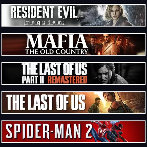 Evil 9 +Mafia +TLOU2 +TLOU1 +Spider 2